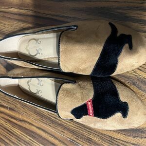 Tan and Black Dog‎ Loafers